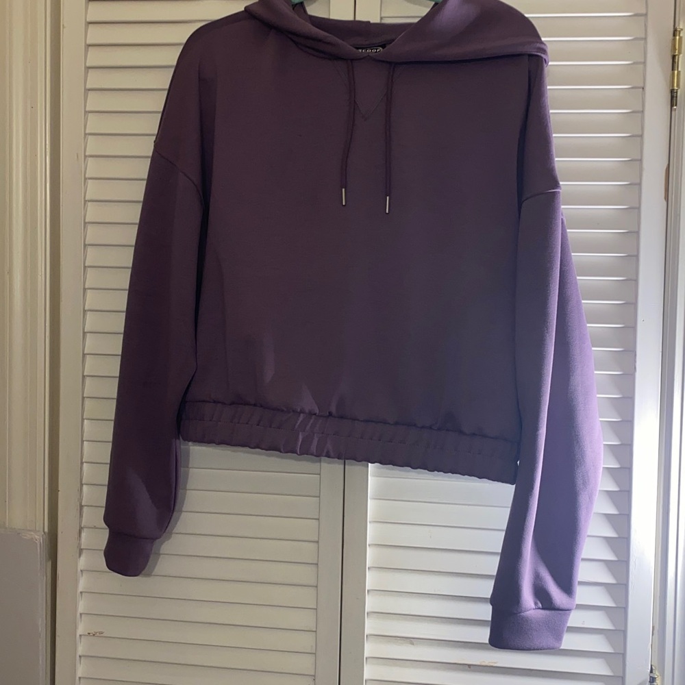 NWT Purple Cropped hoodie Size Large